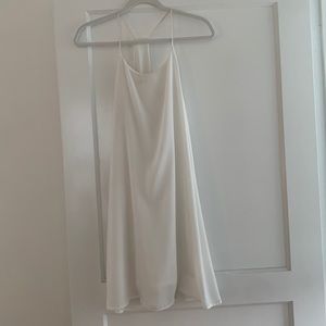 Finn & Clover White Mini Dress Sheer w Slip Size Small